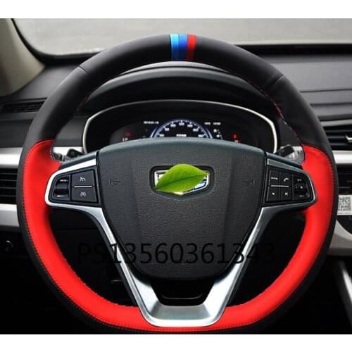 For Geely steering wheel cover ATLAS Fy11 Coolray Emgrand GSGL Polestar X3 jingang leather hand-sewn grip cover