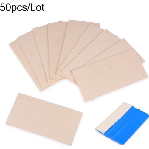 EHDIS 50Pcs 10x5cm Wool Felt for Squeegee Wrapping Edge Sign Vinyl Vehicle Wrap Window Tinting Application Scraper Spare Felts