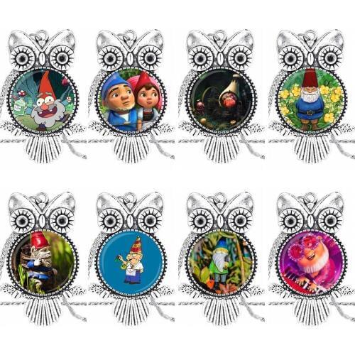 EJ Glaze For Women Children Garden Gnome Glass Pendant Galaxy Pendant Necklace Women Plated Necklaces Jewelry