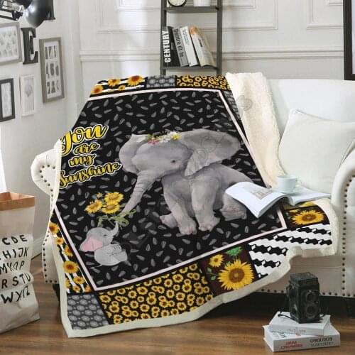 Elephant Mom Mothers Day GIft Fleece blanket Printed Blanket Adults/kids Fleece Blanket Sherpa Blanket 03