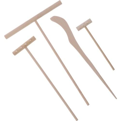 4/5Pcs Bamboo Zen Garden Rake Meditation Tools Home Decor Relaxation Handcrafted