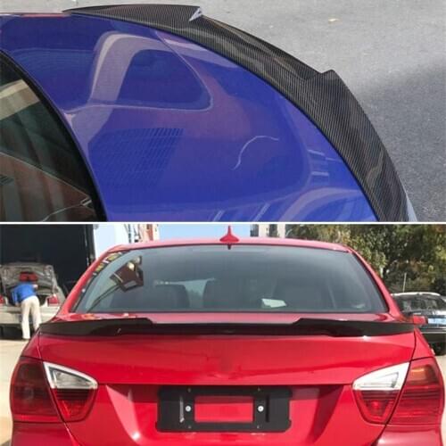 Use For BMW 3 Series E90 Spoiler 2005--2012 Year Sedan 4-door Real Carbon Fiber Rear Wing M4 Style Sport Accessories Body Kit