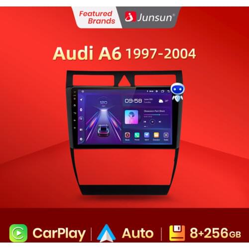 Junsun V1 Android 10.0 DSP CarPlay Car Radio Multimedia Video Player Auto Stereo GPS For Audi A6 C5 1997-2004 S6 RS6 2 din dvd