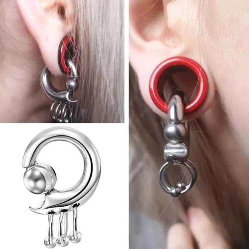 1 PC Stainless Steel Big Size Captive Hoop Rings With 3 Small hoop BCR Tragus Ear Piercing Nose Closure Nipple Bar Body Jewelry