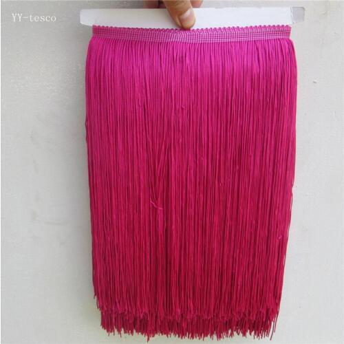 10 Meters Rose Polyester Lace Tassel Fringe Lace Trim Ribbon Sew Latin Dress Stage Garment Curtain Accessories 30cm Width