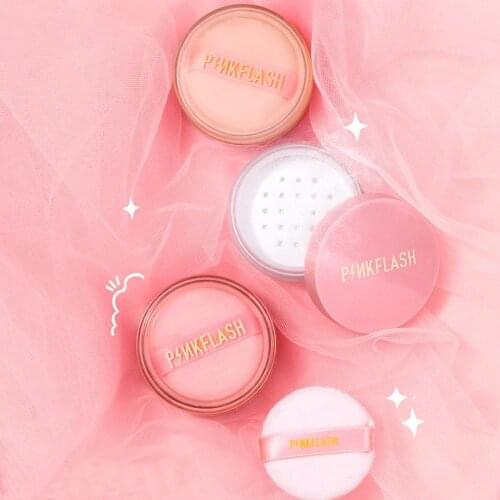 Pink Glitter Matte Loose Powder Oil Control Natural Long-lasting Smoke Hold Face Makeup Powder Waterproof Sweatproof Cosmetic