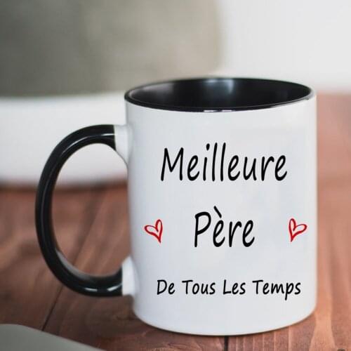 Best Dad Ever Mug 11oz White Ceramic Cups French Papa Daddy Father Gift Coffee Mugs and Cups