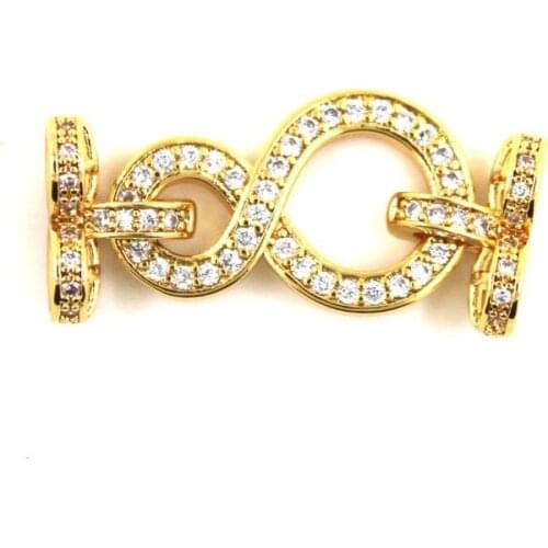 Copper Clasps 18K Gold plated DIY Pearls Jewelry Fittings Fastener Connector Clasps For DIY Gems Pearls Necklace Bracelet Clasp