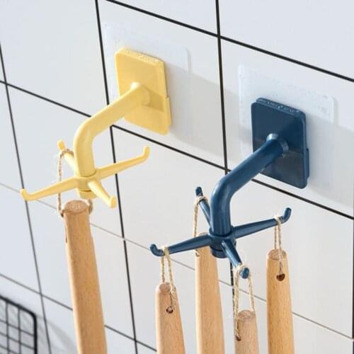 Mini Bathroom Rotating Hook 360Degrees Kitchen Accesorios Storage Organizar Rotated Holder Wall Mounted Hanging Hooks