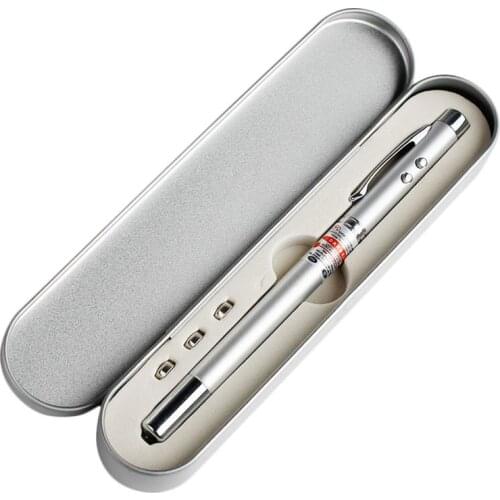 5 In 1 Multifunction Telescopic Pointer Ballpoint Pen LED Flashlight Light Lamp