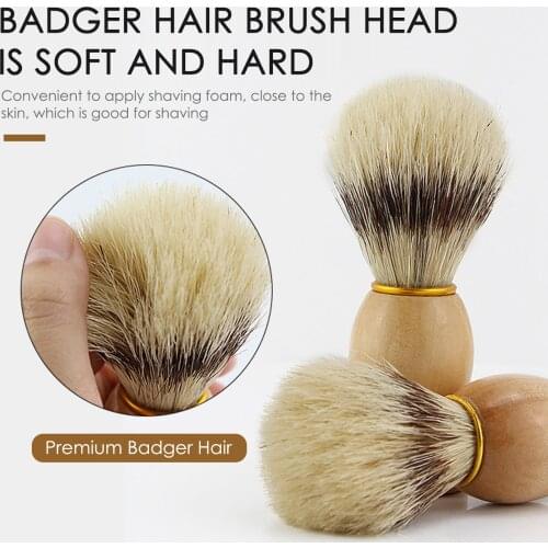 Badger Hair Mens Shaving Brush Barber Salon Men Facial Beard Cleaning Appliance Shave Tool Razor Brush With Wood Handle