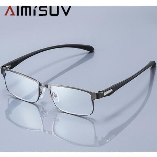 AIMISUV Metal Reading Glasses For Men Women dual-use Anti-Blue Light Blocking Computer Eyewear Male Female UV400