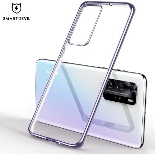 SmartDevil Soft Transparent Silicone Phone Case For Huawei P40 pro Electroplated Back Cover With Camera Protector