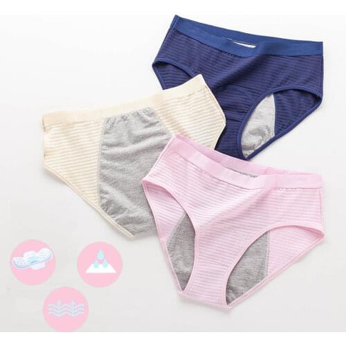 Leak Proof Cotton Menstrual Panties Culotte Menstruelle High Waist Sexy Woman Underwear Period Panties Plus Size Female Lingerie