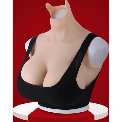 New Body Tight Suit G Cup Silicone Breast Forms Fake Boobs Triangle Breasts Suit For Crossdresser Transvestite Drag Queen