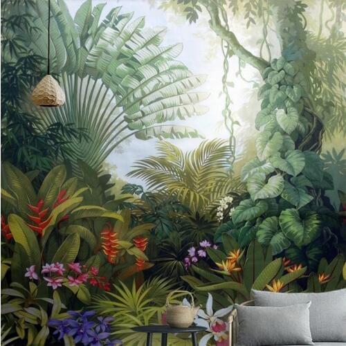 Beibehang Custom wallpaper home decor murals medieval tropical rain forest landscape television background walls 3d wallpaper