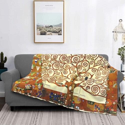 Hd The Tree Of Life 1905 By Gustav Klimt - High Definition Throw Blanket Plaid Fluffy Big Plaid Cover Sofa Scarf
