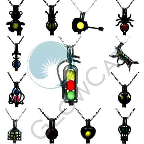 Party Gift - Butterfly Fire Bear Extinguisher Wolf Guitar Beads Cage Essential Oil Diffuser Oyster Pearl Cage Locket Necklace