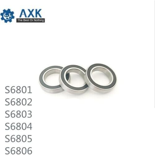 Bearings S6800 S6801 S6802 S6803 S6804 S6805 S6806 ( 1 PC) 440C Stainless Steel Rings With Si3N4 Ceramic Balls Bearing