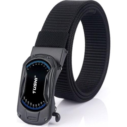 Mens canvas belt trend casual simple belt male youth personality nylon outdoor automatic buckle student belt