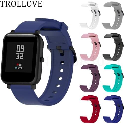 20mm Bracelet for Xiaomi Huami Amazfit Youth Smart Watch Soft Silicone Sports Strap for Amazfit Bip PACE Lite Wrist Band