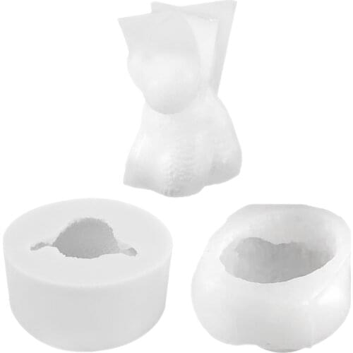 Teddy Head Dog Shape DIY Candle Soap Mold 3D Chocolate Fondant Silicone Molds Resin Three-dimensional Storage Mold Decoration