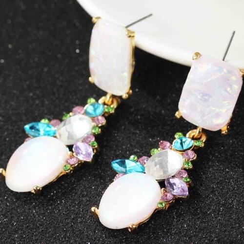 YaYi Jewelry Fashion Green Glass Crystal Rhinestone Dangle Women Ancient Gold Color Wear Ear Band Long Tassel Earrings