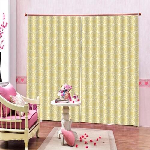 Blackout curtain Customized 3D Blackout Curtains Living Room Bedroom Hotel Window curtains yellow curtain