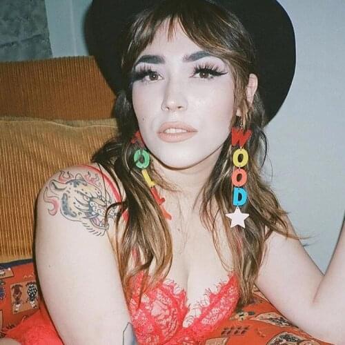 Exaggerated Cool Punk Funny Colorful English Letters Acrylic Earrings for Women Fashion Hollow Out Long Tassel Dangle Earrings