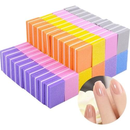 10/20PCS Professional Nail File Sponge Buffer Block Colorful Files Double Sided Sanding Buffer Strips Manicure Tools Multi Style