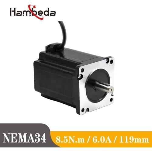 119mm Heigh High Torque Hybrid 6A 1.8° Electric Stepper Motor CNC 3D Printer Engraving Milling Machine NEMA 34 Step Motor