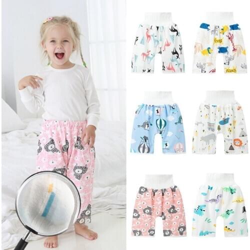 2 in 1 Comfy Baby Changing Diaper Skirt Shorts Waterproof Absorbent Nappy Pants Washable Child Potty Training Underwear