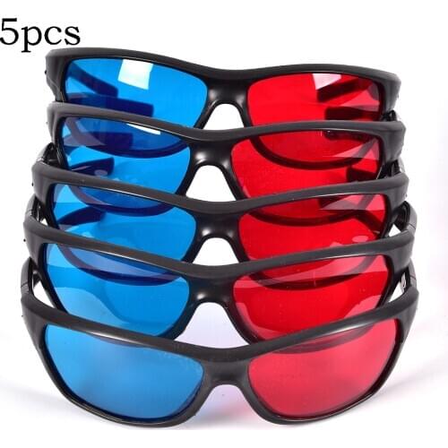 5pcs/set Frame Red Blue 3D Glasses For Dimensional Anaglyph Movie Game DVD
