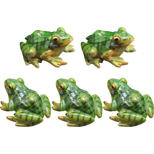 5 Pcs Cute Frog Crafts Fairy Garden Miniatures DIY Terrarium Succulents Miniatures Micro Landscape Decoration Garden Ornaments