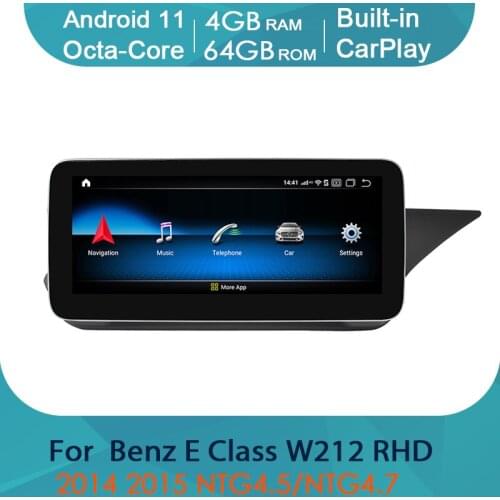 Android 11 Car Multimedia Player Radio Stereo GPS 2 Din For Mercedes Benz E CLASS W212 RHD 2014~2015 Navigation Autoradio