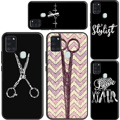 Hair Stylist Scissors Phone Case For Samsung A52 A72 A32 A12 A31 A51 A71 A20e A21S A02 A10 A20 A30 A40 A50 A70