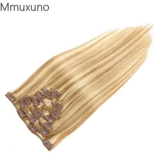 Human hair 100g seamless hair clip 18 inch # 27 613