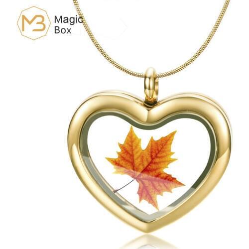 COOL ENERGY Maple leaf necklace initial heart pendant personalized gold sliver stainless steel necklace womens fashion 2019