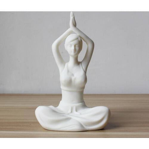 Creative Yoga Figure Ceramic Handicraft Decoration Office Living Room Home New Chinese Decoration