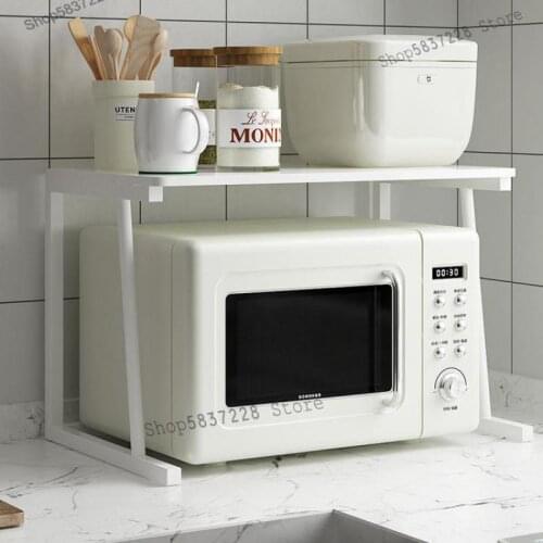Kitchen microwave shelf oven rack desktop double layer countertop rice cooker layered electrical bracket storage rack