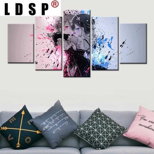 LDSP Psychedeic Wall Art Canvas Painting Poster Modern 5 Pic Module Pictures Children Modern Home Room Decoration Boys Painted