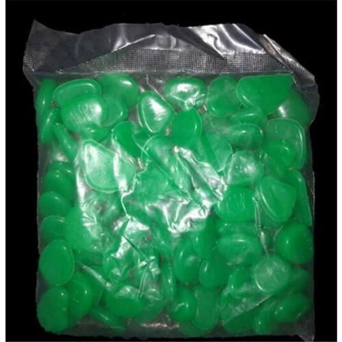 Hot 3000pcs Luminous Aquarium Fish Tank Decoration Stone Glow In The Dark Stones Green Ornaments Garden Outdoor Pebble Rocks