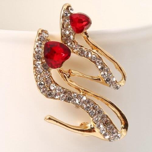 Fashion Women Girls Pins Heel Shoes Brooch Pins Rhinestones Accessories Lady collectable