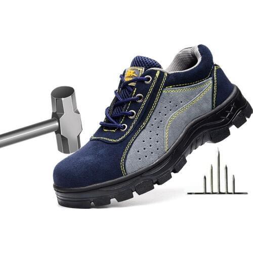 Mens Mountaineering Shoes Labor Protection Shoe Steel Baotou Head Breathable Leather Rubber Bottom Wear-resistant Working Shoes