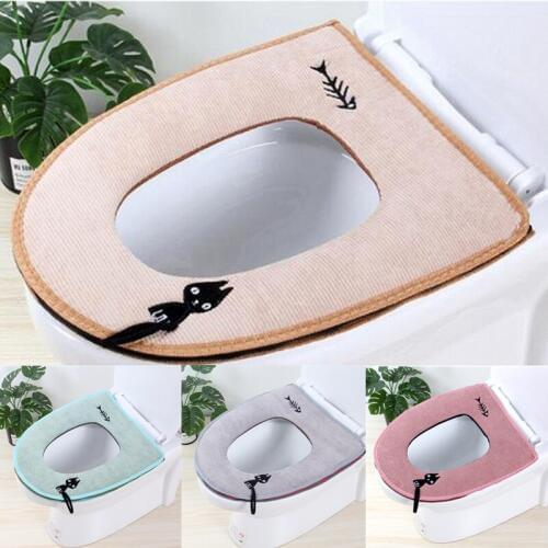 4 Colors Soft Bathroom Toilet Seat Cover Mat Set for Home Decoration Closestool Mat Seat Case Toilet Lid Cover