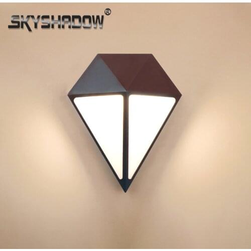 12W Wall Lamp For Home Outdoor Interior LED Waterproof Diamond Shape Wall Light For Bedroom Porch Garden Lighting 220V