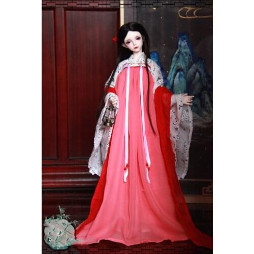 1/6 1/4 1/3 Scale BJD Clothes Hanfu Ancient Costume Red Dress Samurai Outfit For BJD/SD YOSD MSD SSDF Strong Uncle Doll B0211