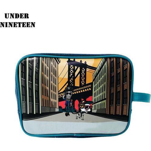 Under Nineteen travel closet creative design hip-hop fashion Denim fabric free shipping storage packing kit