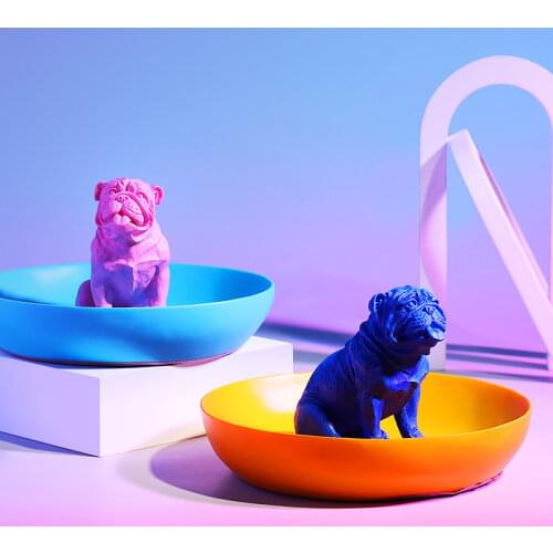 Colorful Shapi dog animal resin storage lovely ornaments living room bedroom porch tabletop products home decore