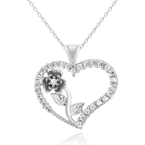 Rose of My Heart, Heart Silver Necklace